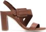 Del Carlo open-toe leather sandals Brown - Thumbnail 1