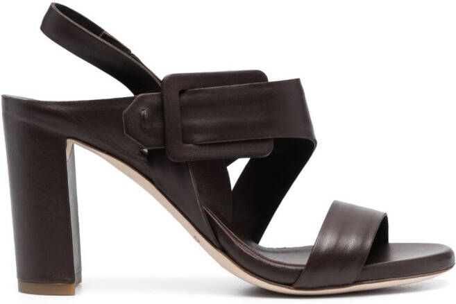 Del Carlo open-toe leather sandals Brown