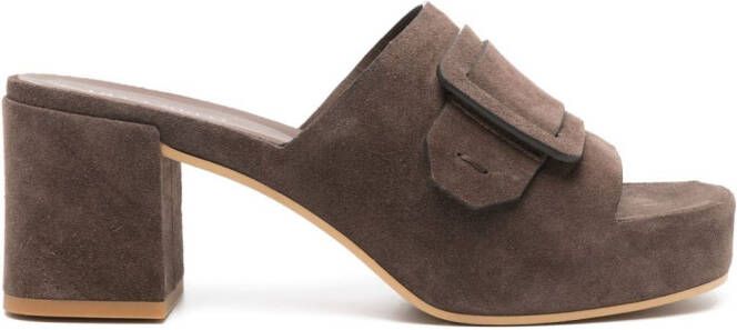 Del Carlo Stoccolma 70mm leather mules Brown