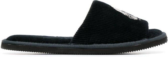 Desmond & Dempsey Sansindo tiger-print slippers Black