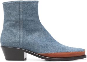 Diesel 55mm square-toe zip-up boots Blue
