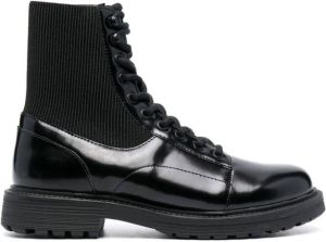 Diesel D-Alabhama panelled ankle boots Black