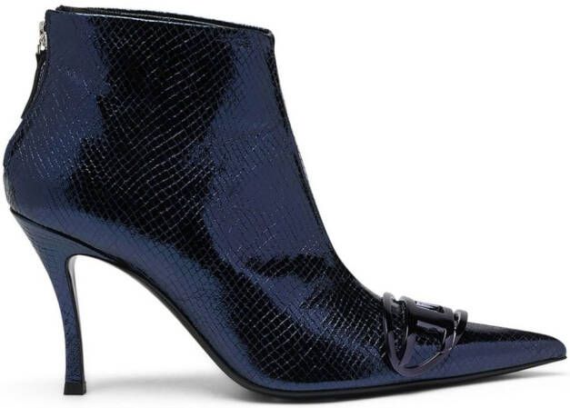 Diesel D-Venus 80mm leather ankle boots Blue