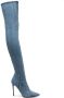 Diesel D-Yucca over-the-knee denim boots Blue - Thumbnail 1