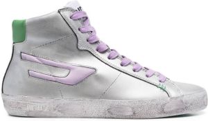 Diesel distressed-finish high-top sneakers Silver