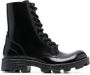 Diesel D-Hammer W lace-up leather boots Black - Thumbnail 1