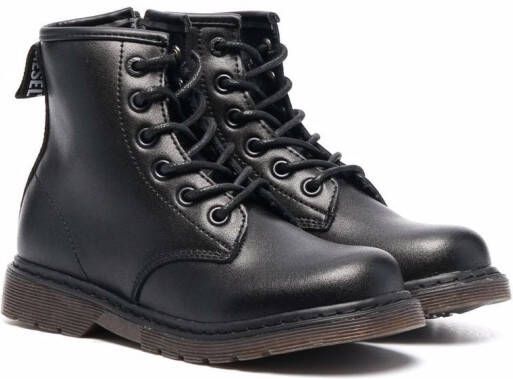 Diesel Kids ankle leather boots Black