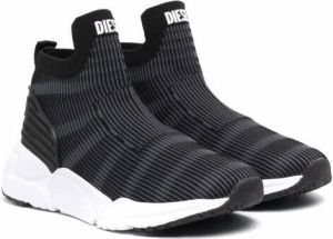 Diesel Kids high-top slip-on sneakers Black