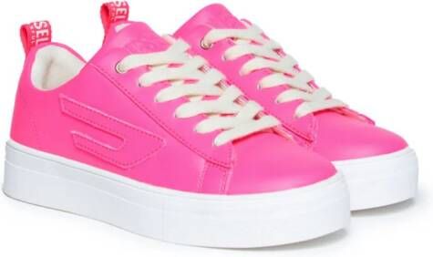Diesel Kids Vaneela logo-embossed sneakers Pink