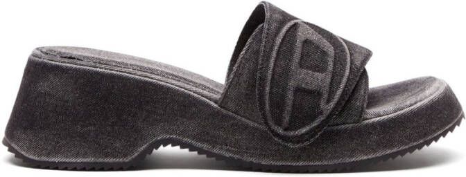 Diesel Sa-Oval D Pf W denim sandals Black