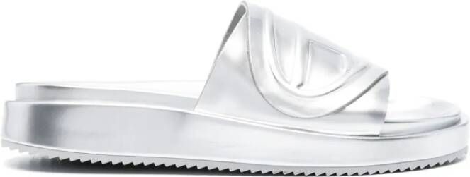 Diesel Sa-Slide D Oval sandals Silver