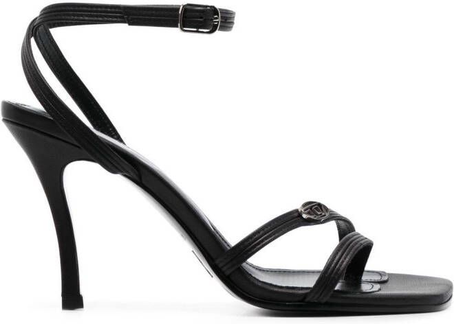 Diesel D-Venus square-toe leather sandals Black
