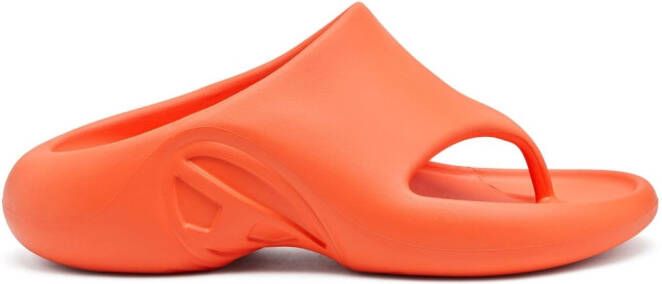 Diesel Sa-Maui X logo-embossed flip-flops Orange