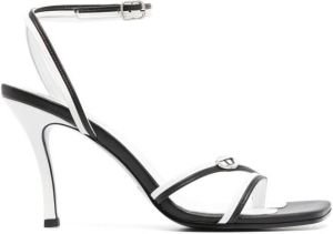 Diesel two-tone strappy 10mm leather sandals Black