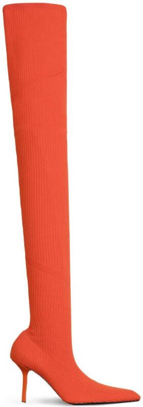 Dion Lee 88.9mm heel thigh-high boots Orange