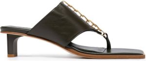 Dion Lee Chain Harness 40mm kitten-heel mules Green