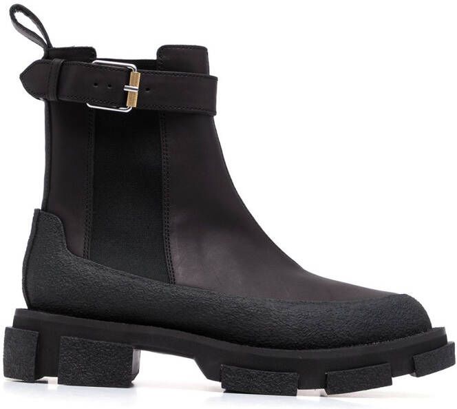 Dion Lee Gao buckled ankle boots Black
