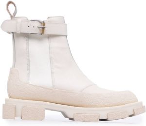 Dion Lee Gao buckled ankle boots White