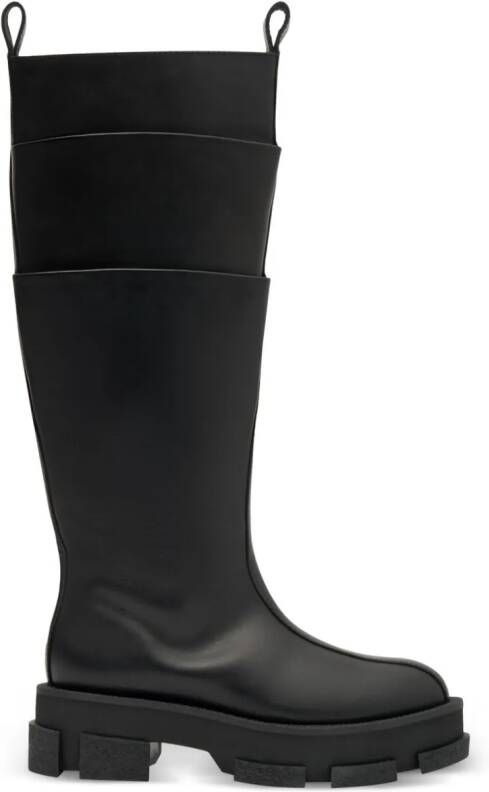 Dion Lee Gao leather knee boots Black