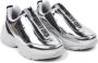 Dkny Kids logo-print panelled metallic sneakers Silver - Thumbnail 1