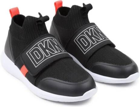 Dkny Kids logo-strap slip-on sneakers Black