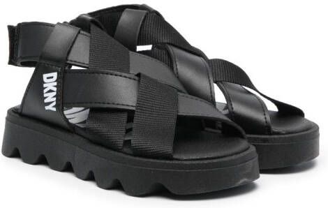 Dkny Kids strappy-design faux-leather sandals Black