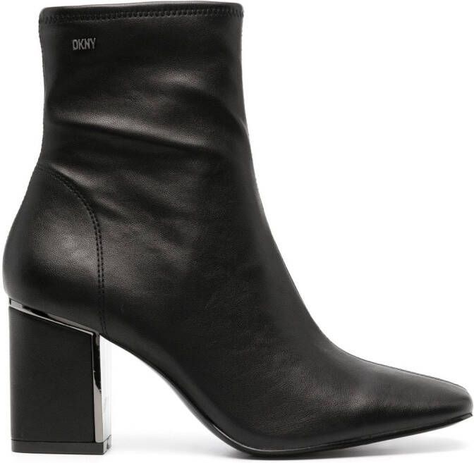 DKNY logo-plaque ankle boots Black