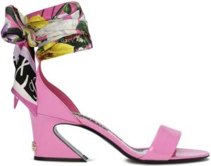 Dolce & Gabbana 60mm silk ankle wrap sandals Pink