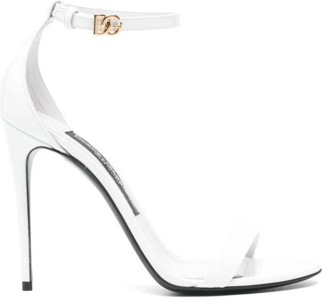 Dolce & Gabbana 100mm leather sandals White