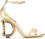 Dolce & Gabbana Baroque DG 105mm leather sandals Gold - Thumbnail 1