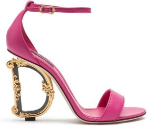 Dolce & Gabbana 105 mm Keira baroque logo sandals Pink