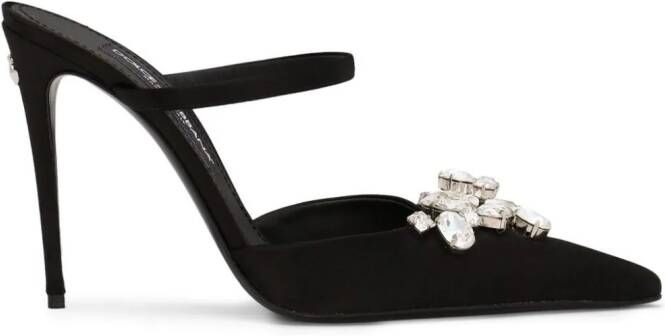 Dolce & Gabbana 105mm crystal-embellished mules Black