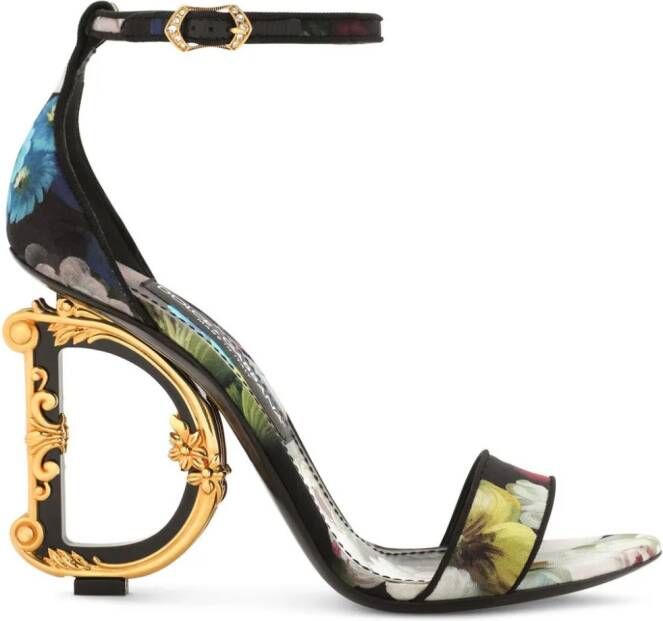 Dolce & Gabbana 105mm DG Baroque-heel sandals Black