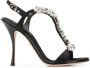 Dolce & Gabbana 105mm Keira satin embroidered sandals Black - Thumbnail 1
