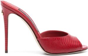 Dolce & Gabbana 105mm leather slip-on sandals Red