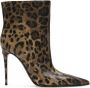 Dolce & Gabbana 105mm leopard-print leather boots Brown - Thumbnail 1