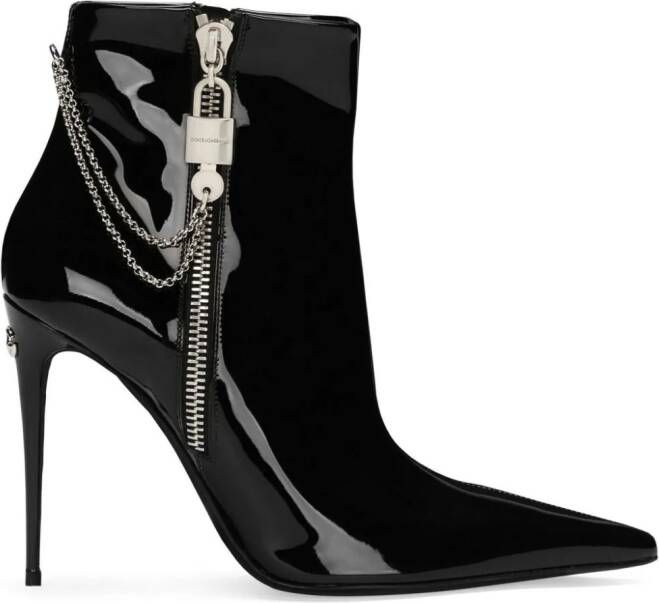 Dolce & Gabbana 105mm patent ankle-boots Black