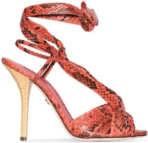 Dolce & Gabbana 105mm python-effect sandals Pink