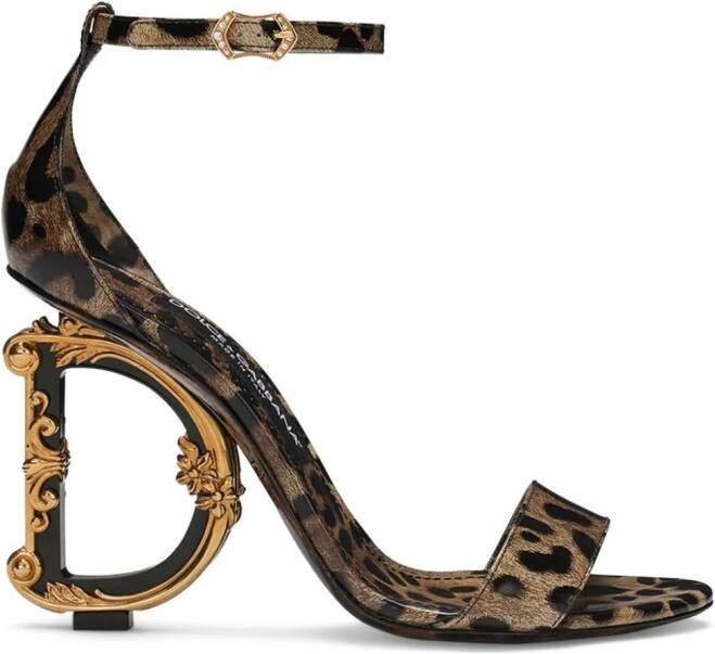 Dolce & Gabbana 105mm sculpted-heel sandals Brown