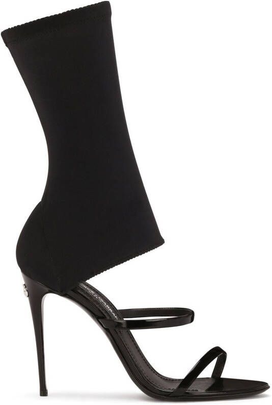 Dolce & Gabbana 105mm sock-style leather sandals Black