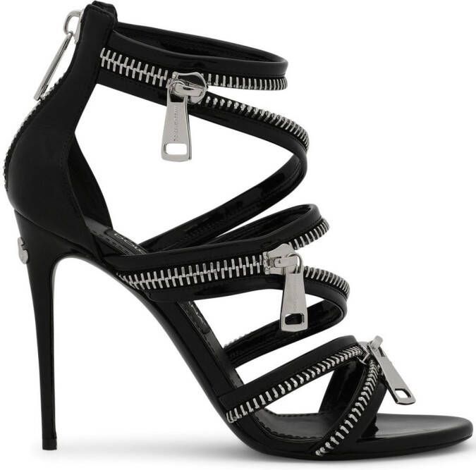 Dolce & Gabbana 105mm zip-detail sandals Black
