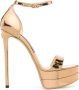 Dolce & Gabbana 145mm metallic-finish leather sandals Gold - Thumbnail 1