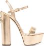 Dolce & Gabbana 150mm snakeskin platform sandals Gold - Thumbnail 1
