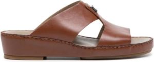 Dolce & Gabbana 45mm logo-plaque leather sandals Brown