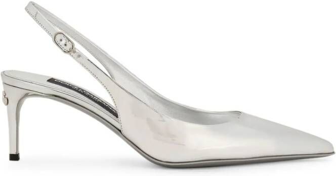 Dolce & Gabbana 60mm calfskin slingback pumps Silver