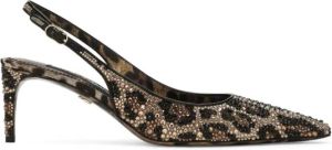 Dolce & Gabbana 60mm leopard-print slingback pumps Brown