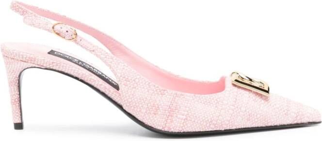 Dolce & Gabbana 65mm tweed slingback pumps Pink