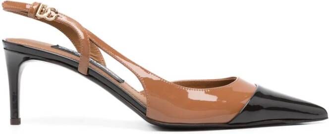 Dolce & Gabbana 70mm patent leather pumps Brown