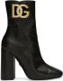 Dolce & Gabbana 90mm logo-plaque leather boots Black - Thumbnail 1