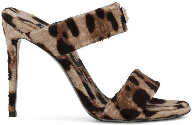 Dolce & Gabbana KIM DOLCE&GABBANA leopard-print slip-on sandals Brown